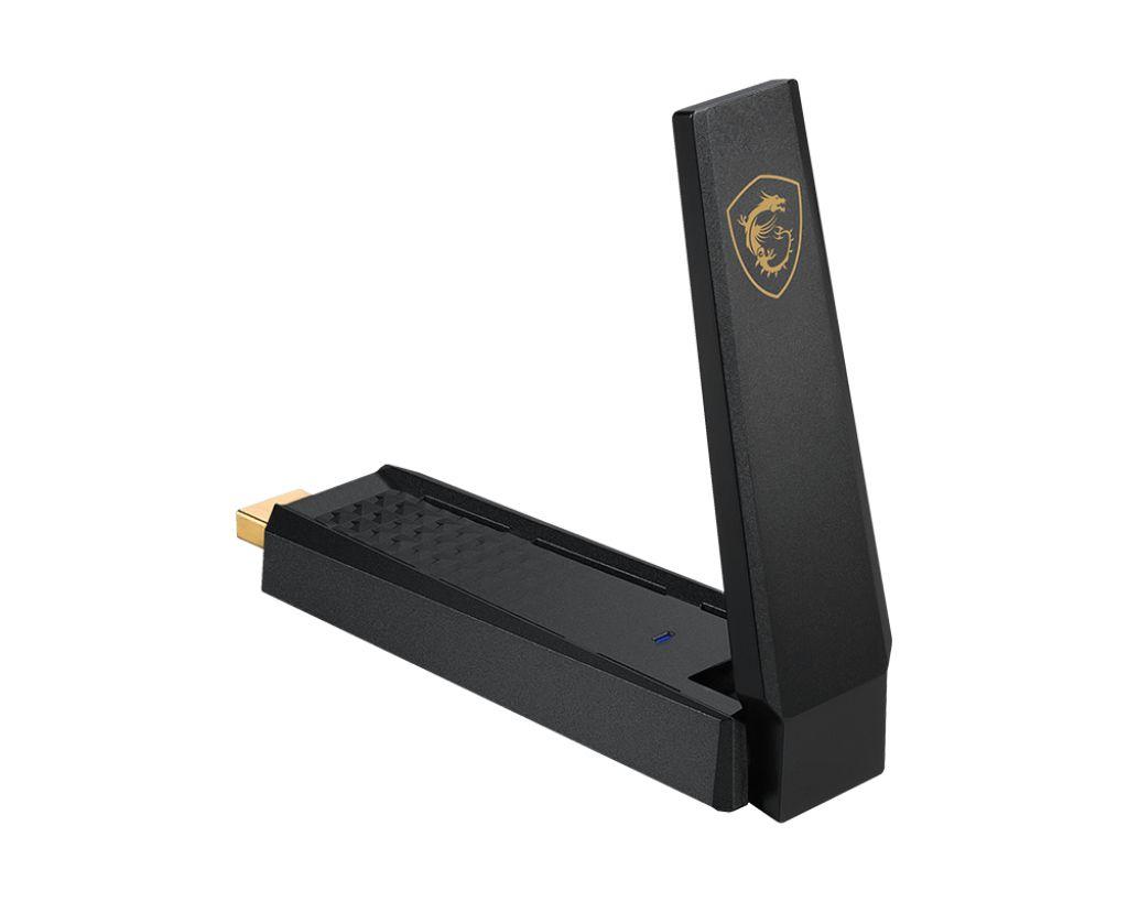 Adaptador de Rede USB MSI AXE5400 (Wi-Fi 6E - 2402 Mbit/s - 1 unidade - Preto)