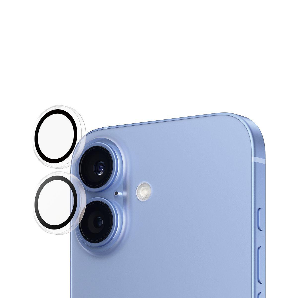 Protetor de Lentes de Câmara PANZERGLASS Hoops Protector iPhone 16/16 Plus (Apple - Vidro temperado, Silicone - Transparente)