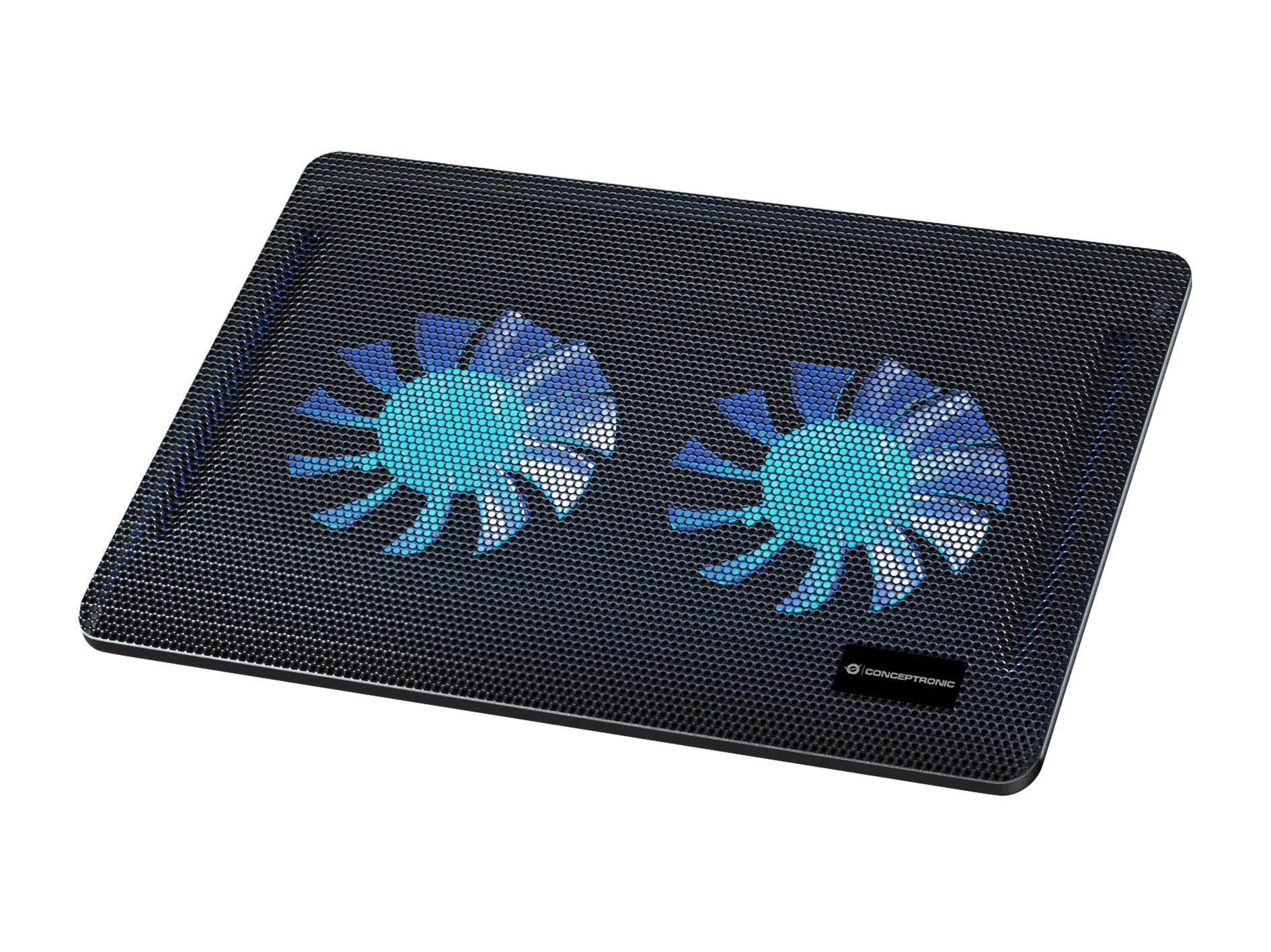 Base de Refrigeração para Portátil CONCEPTRONIC CNBCOOLPAD2F (15,6" - 39,6 cm - 1000 RPM - Preto) — miniatura 4