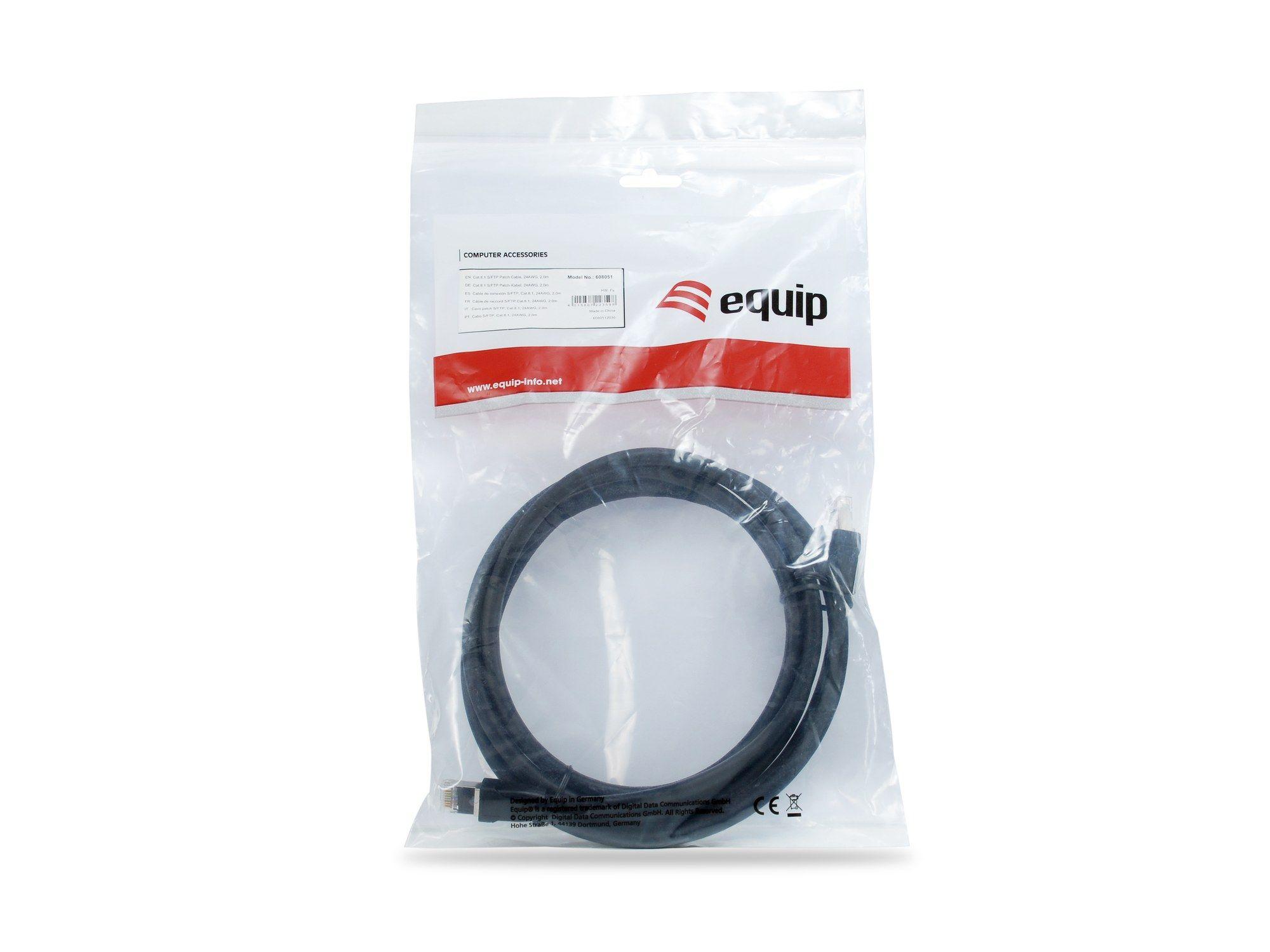 Cabo de Rede EQUIP 608057 (0,5 m - RJ-45 - PoE+, PoE++ - Preto), miniatura 3
