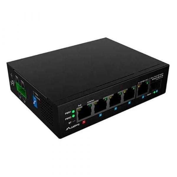 Switch Industrial LANBERG ILFE-4P-1GE-1S-90 (Fast Ethernet - 12 Gbit/s - Preto), miniatura 2