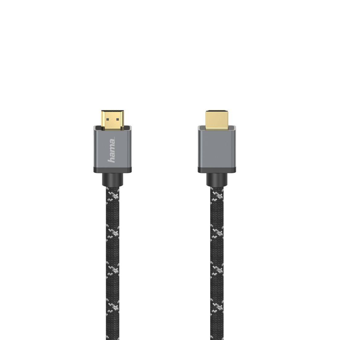 Cabo HDMI HAMA 00205240 (3 m - HDMI Type A - Preto e Cinzento)