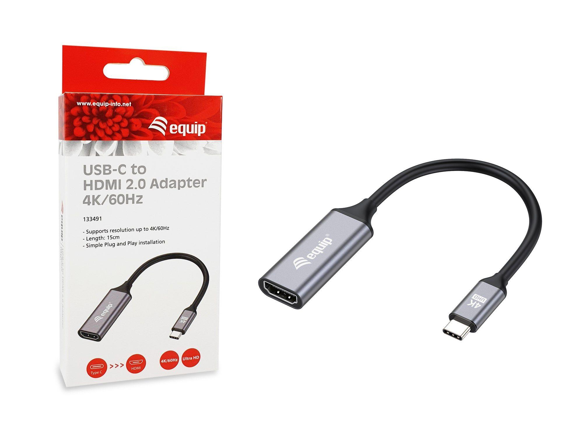 Adaptador USB-C para HDMI EQUIP 133491 (0,15 m - USB Type-C - Cinzento e Preto), miniatura 7