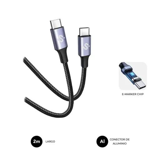Cabo USB-C SUBBLIM SUBCAB-C10002 (2 m - USB C - Preto)