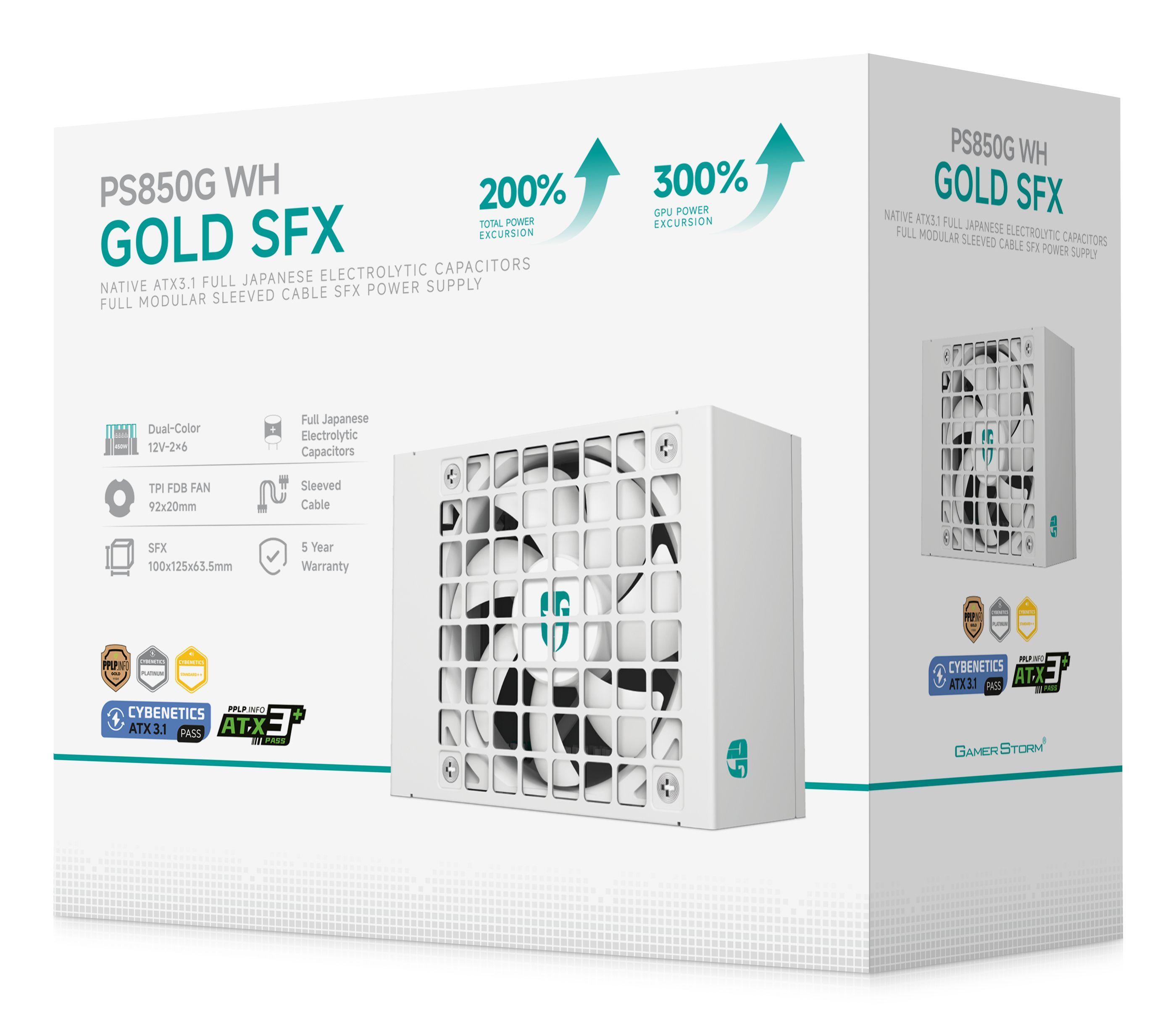 Fonte de Alimentação DEEPCOOL Gamer Storm PS850G WH (ATX - 850 W - Totalmente modular - Branco), miniatura 6