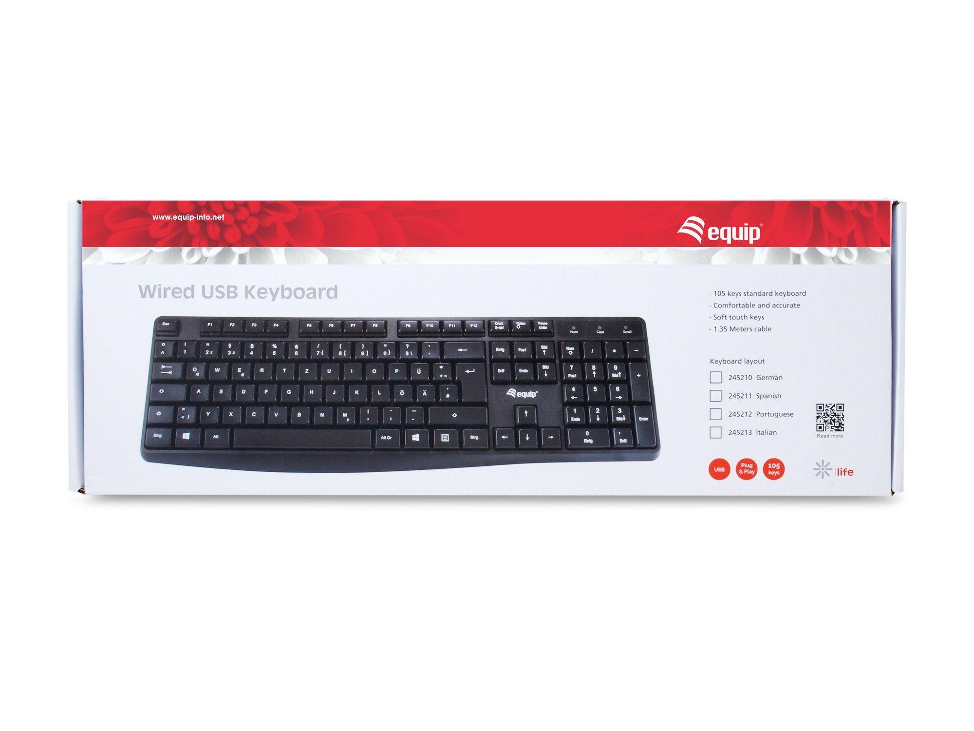 Teclado EQUIP Life 245211 (Espanhol - Tamanho completo - USB - Preto), miniatura 3