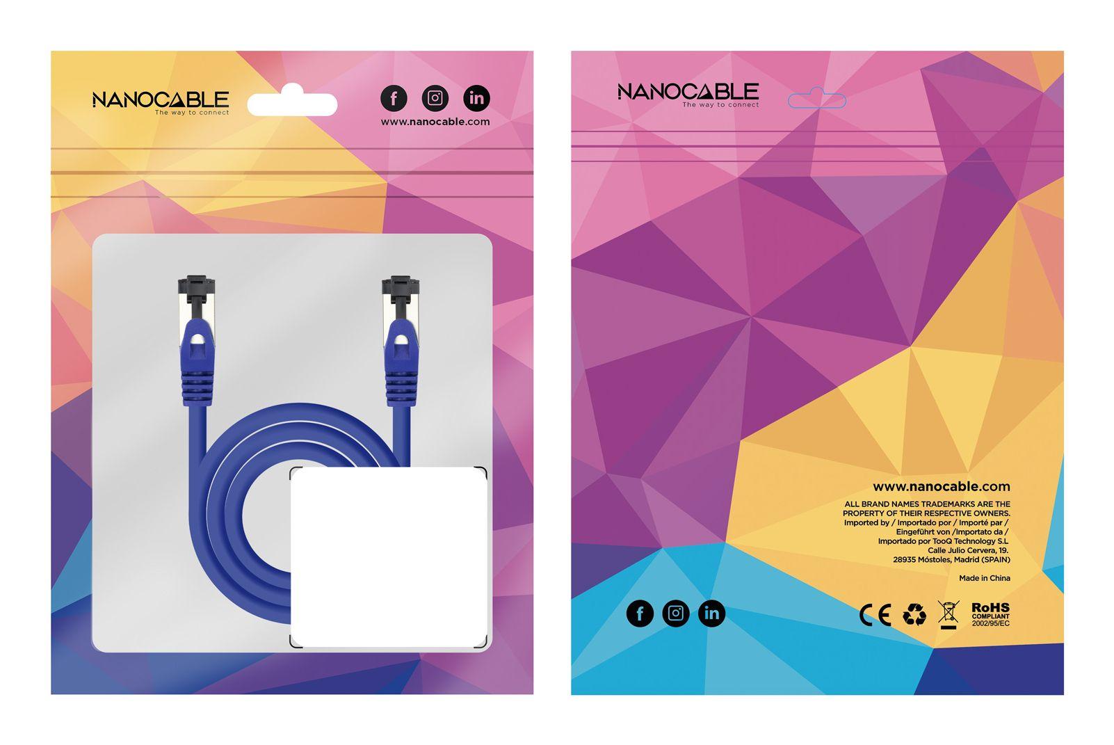 Cabo de Rede NANOCABLE 10.20.2000-BL (0,5 m - Cat8.1 - RJ-45 - Azul) — miniatura 5