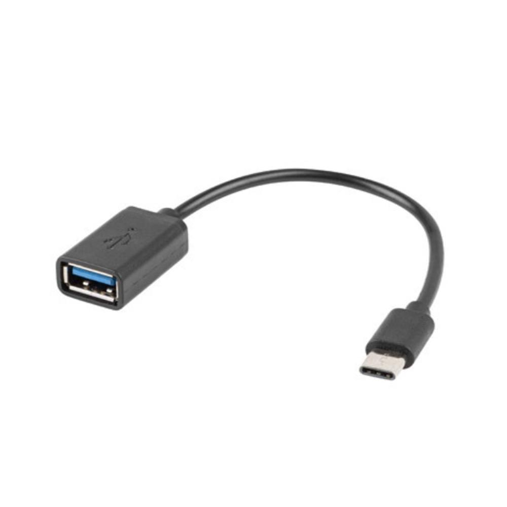 Adaptador OTG USB-C para USB-A LANBERG AD-OTG-UC-01 (0,15 m - USB-C macho - USB-A fêmea - Preto)