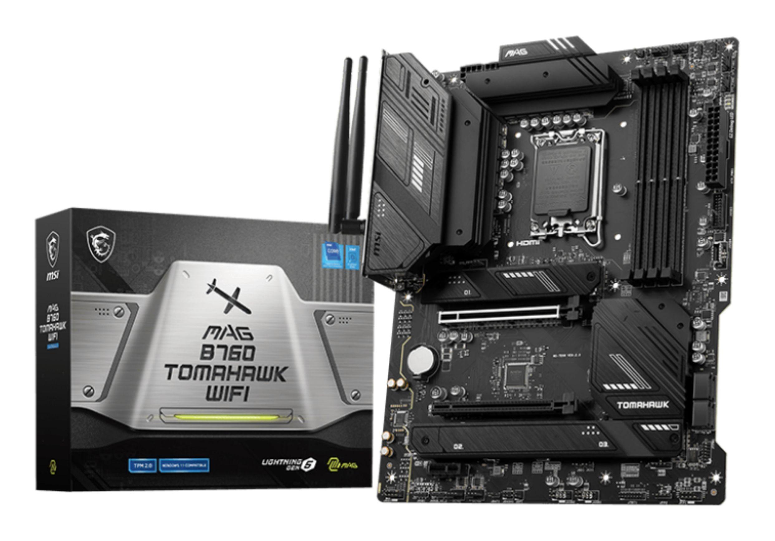 Motherboard MSI MAG B760 TOMAHAWK WIFI (LGA 1700 - ATX - Duplo canal - Preto)
