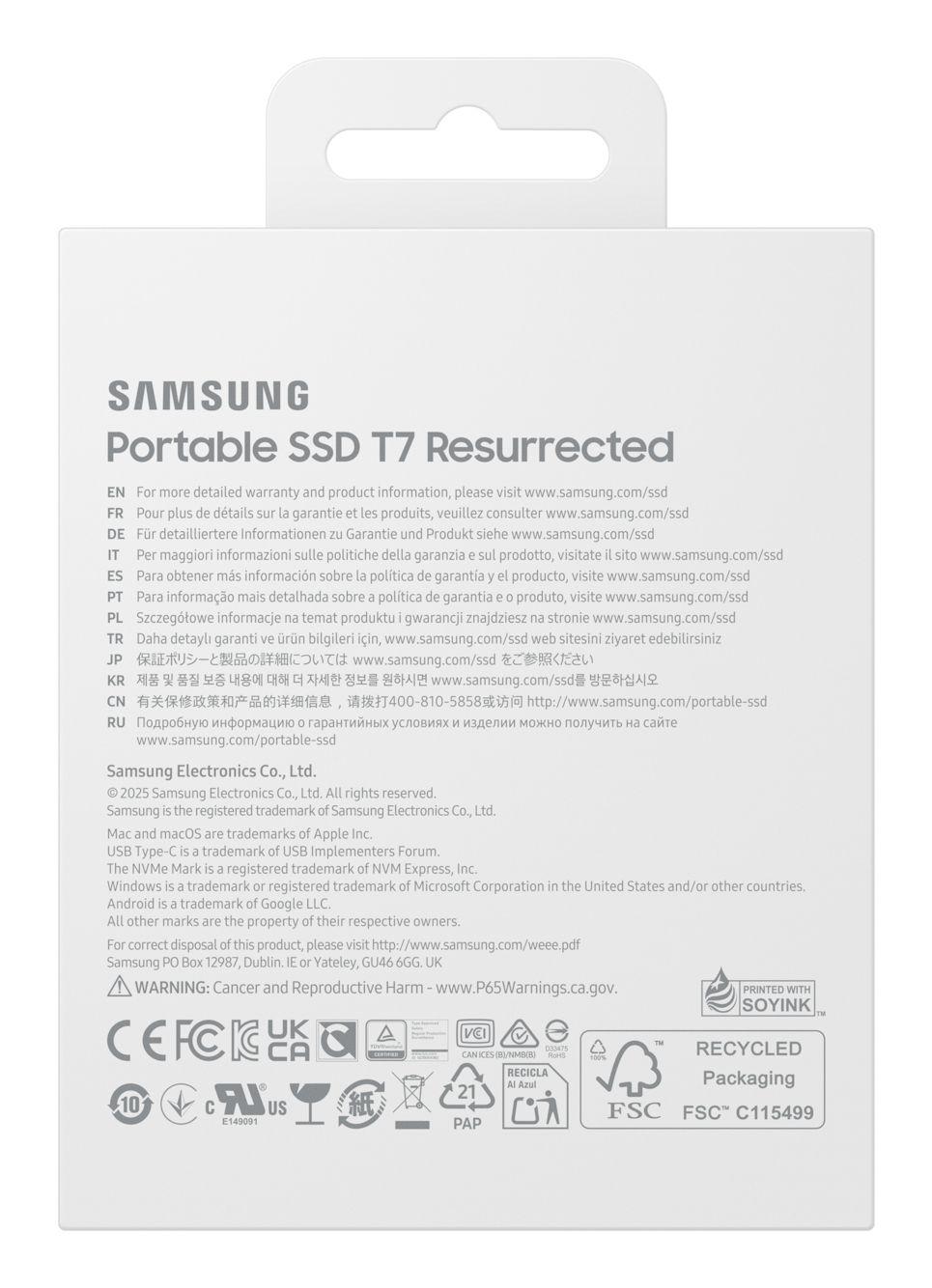 SSD SAMSUNG T7 Resurrected MU-PD2T0G/WW (2 TB - USB 3.2 Gen 2 - Prateado) — miniatura 8