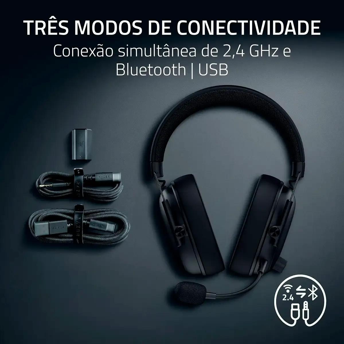 Headset RAZER BlackShark V3 (Binaural - Sem fios e com fios - Circum-aural - Preto) — miniatura 6