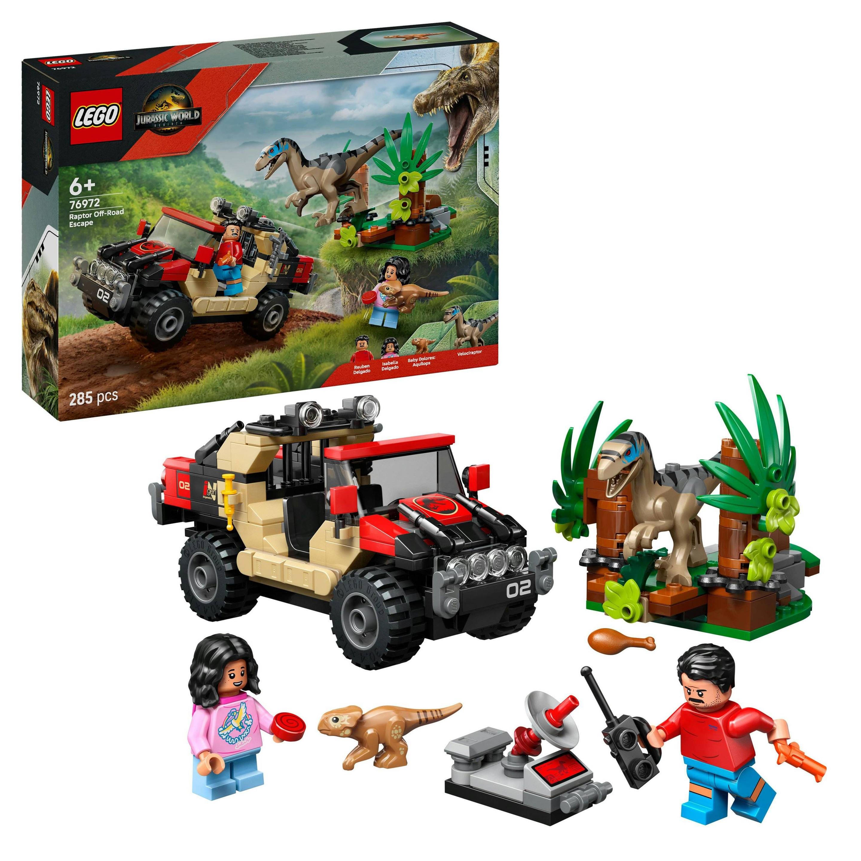 LEGO 76972 Jurassic World Fuga Todo-o-Terreno do Raptor (6+ anos - 285 peças), miniatura 3