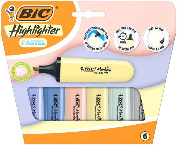 Marcadores de Texto BIC Marking Flat (Tons Pastel Mineral)
