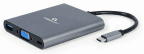 Adaptador Multiporta USB-C GEMBIRD A-CM-COMBO6-01 (0,15 m - Portáteis USB - Cinzento)