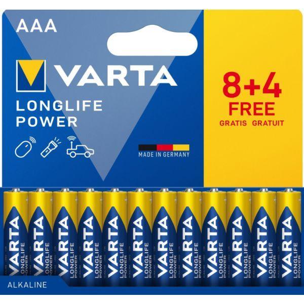 Pilhas Alcalinas VARTA LONGLIFE Power AAA LR03 (12 Unidades), miniatura 2