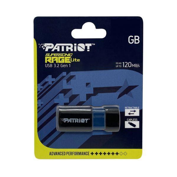 Pen USB PATRIOT Supersonic Rage Lite 64GB (Deslizante - USB Type-A - USB 3.2 Gen 1 - Preto/Azul) — miniatura 3
