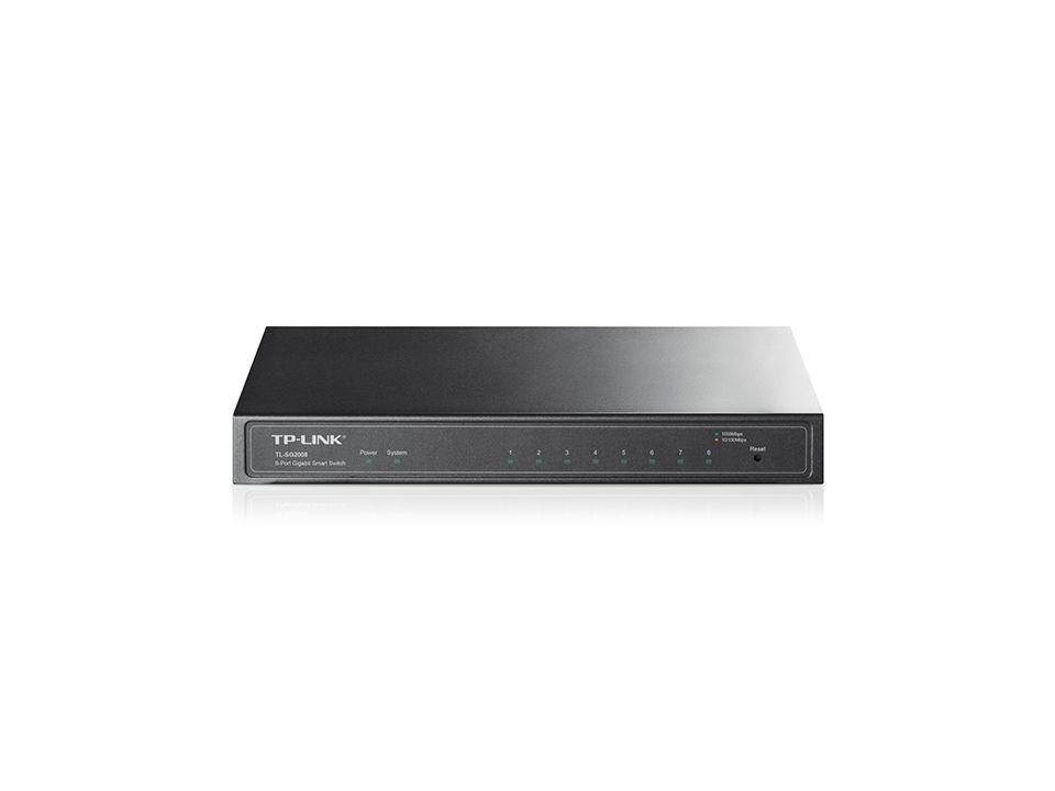 Switch TP-LINK TL-SG2008 (Gigabit Ethernet - 4 MB - 16 Gbit/s - Preto)