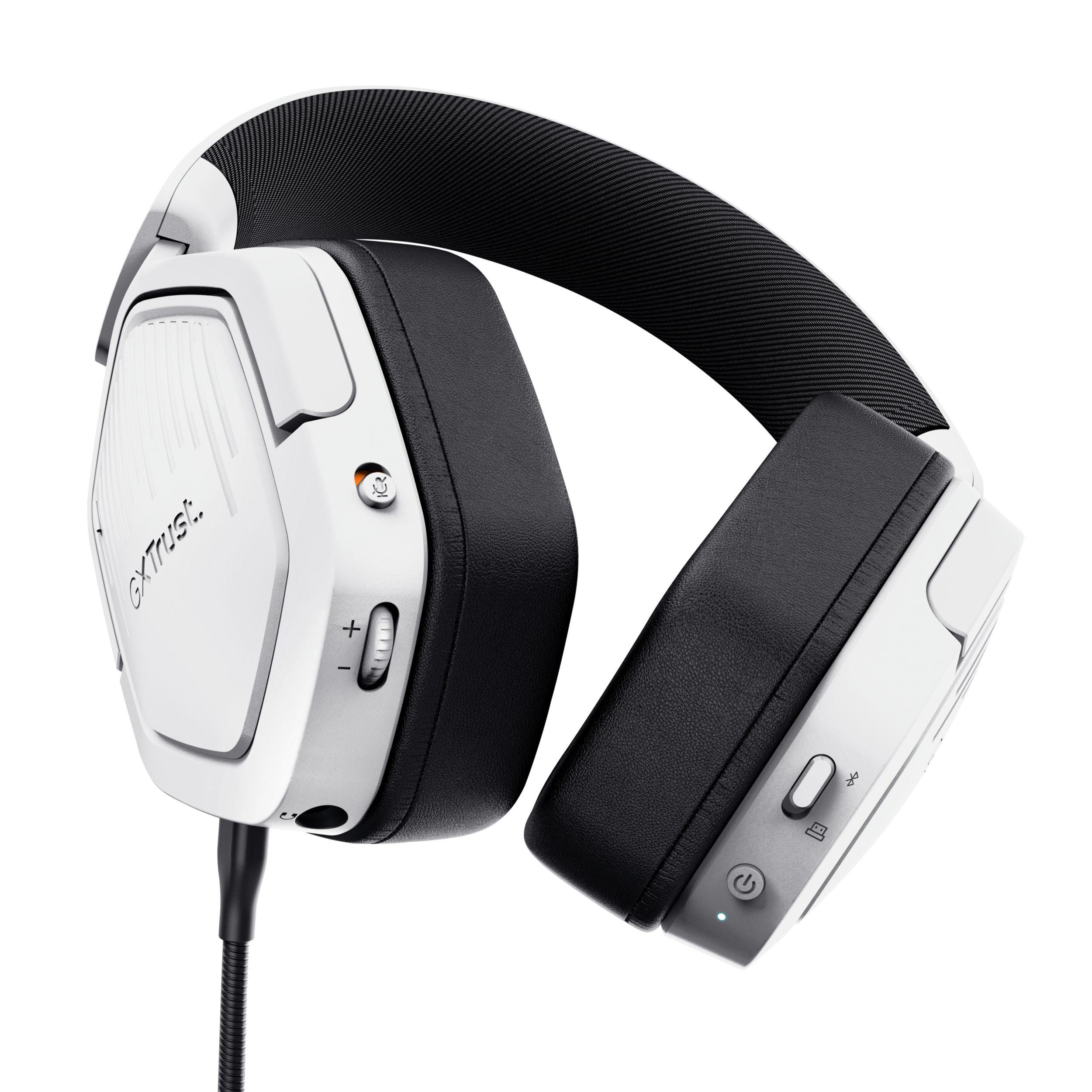 Headset Gaming TRUST GXT493W Carus (Binaural - Com fios e sem fios - Circum-aural - Branco), miniatura 3