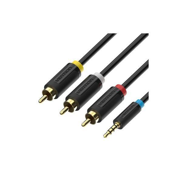 Cabo de Áudio Estéreo VENTION BCCBG (Jack 2,5 mm para 3 RCA - 1,5 m - Preto), miniatura 2
