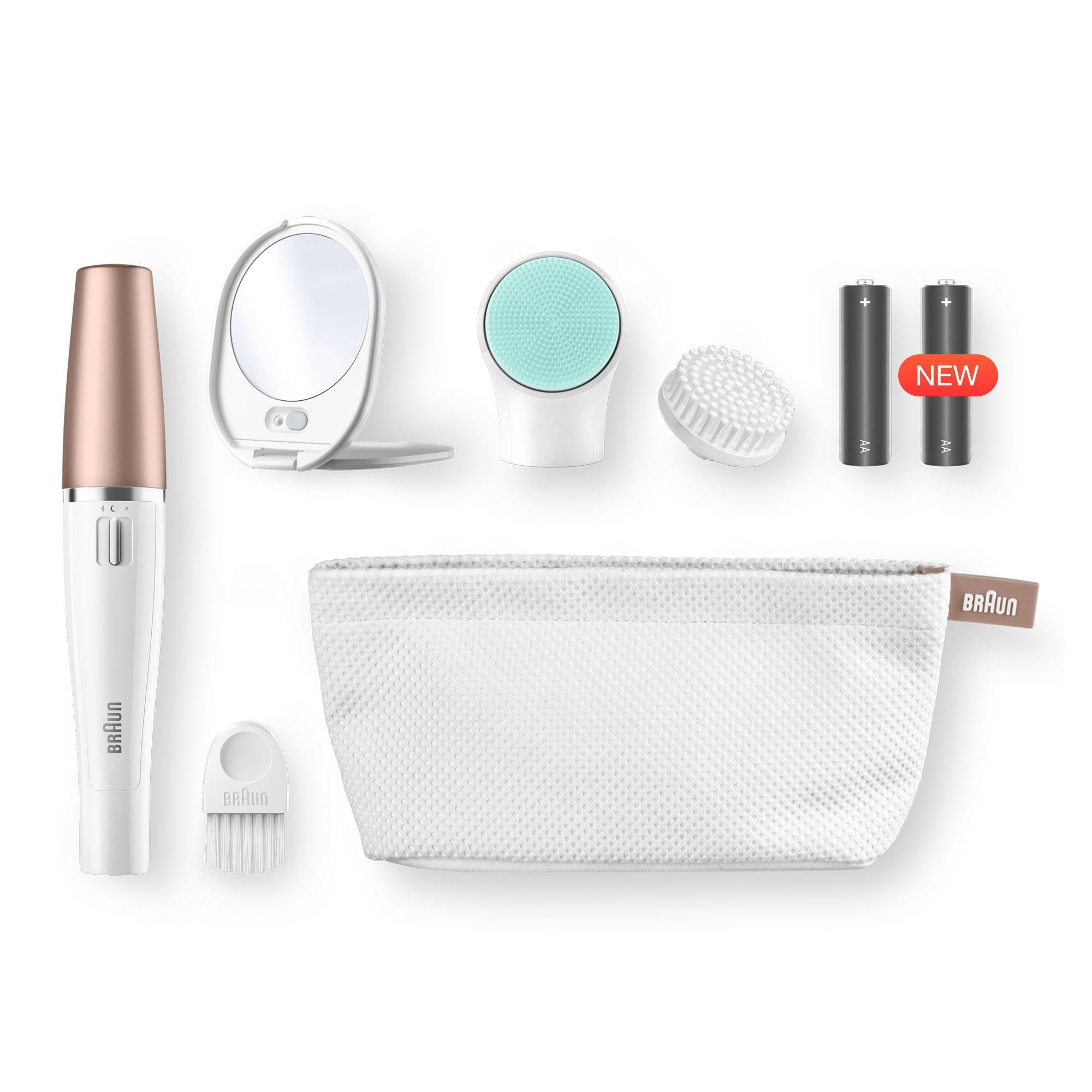 Depiladora Facial e Escova de Limpeza BRAUN FaceSpa SE 851V (Dourado e Branco), miniatura 3