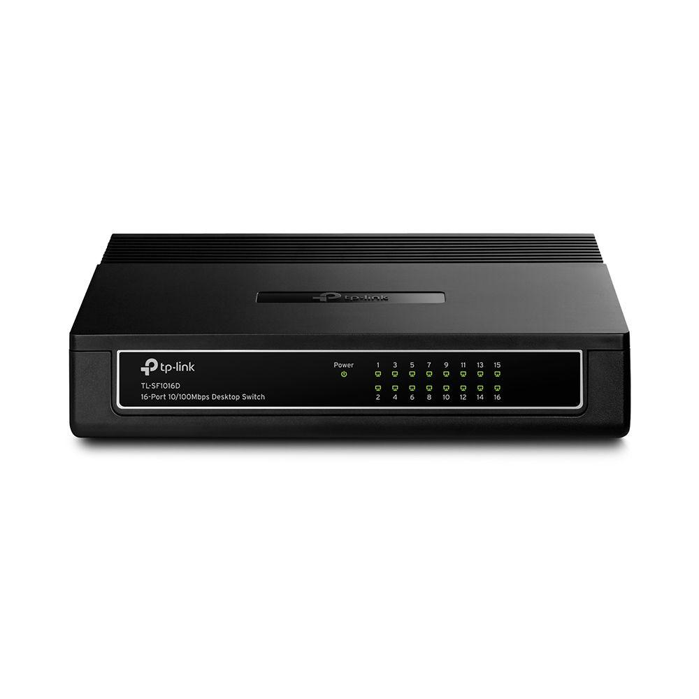 Switch TP-LINK TL-SF1016D (Fast Ethernet - 2 MB - 3,2 Gbit/s - Preto)