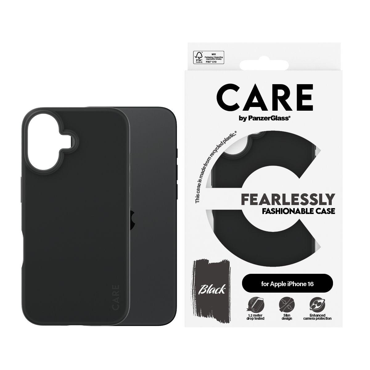 Capa PANZERGLASS CARE Fashion Colors iPhone 16 (Apple - Preto), miniatura 2