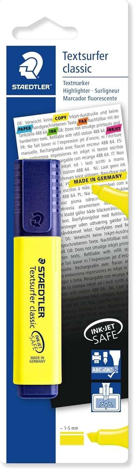 Marcador Fluorescente STAEDTLER Textsurfer Classic 364-1 (Polipropileno - Amarelo Fluorescente)