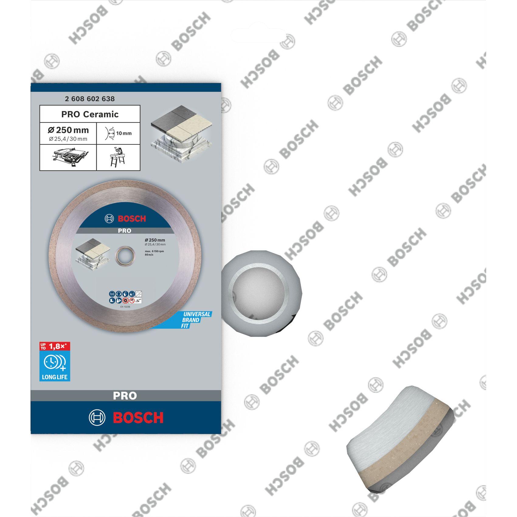 Disco de Corte Diamantado BOSCH Best for Ceramic (250 mm - Furo 30/25,4 mm - Espessura 2,4 mm), miniatura 2