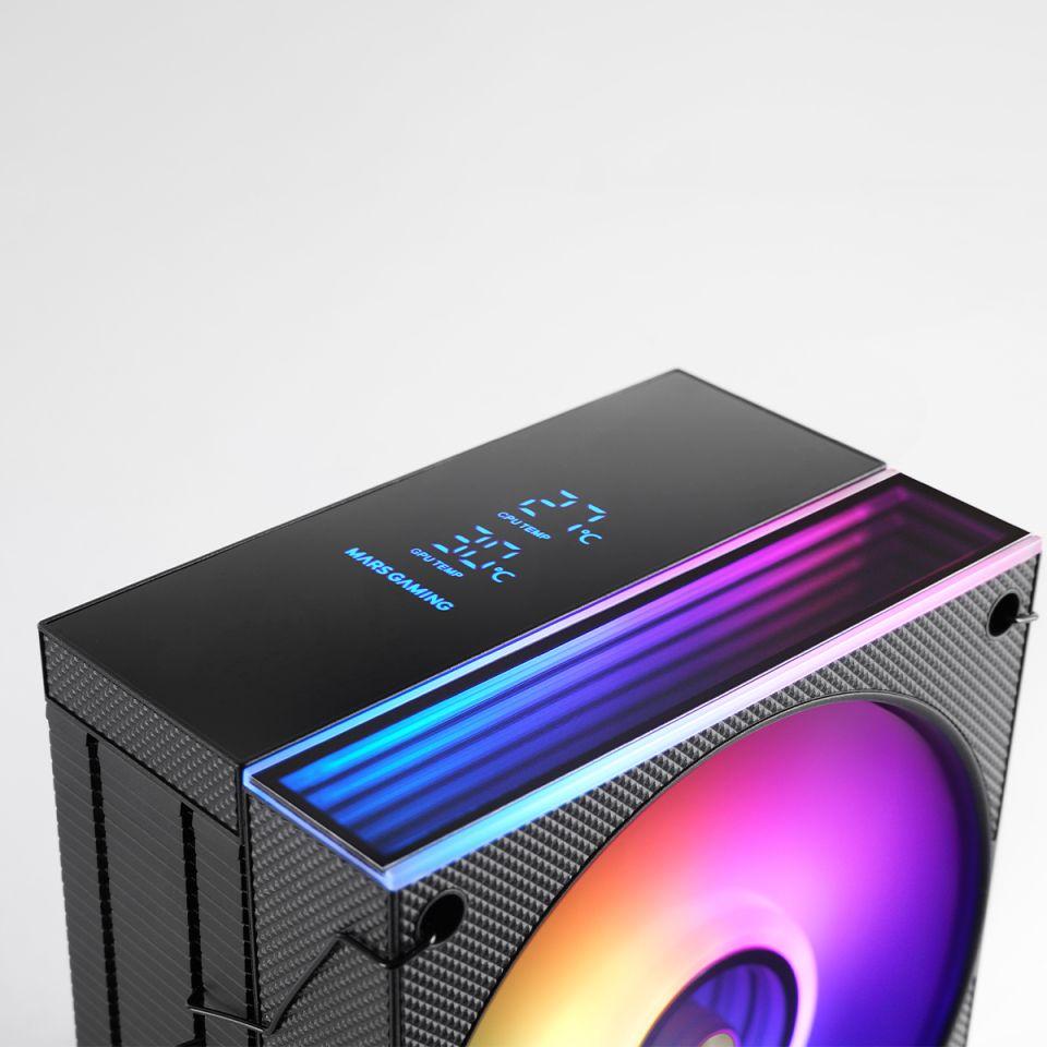 Cooler a Ar para CPU MARS GAMING MCPU-LCD (120 mm - 1 ventoinha - 2600 RPM - Preto) — miniatura 5