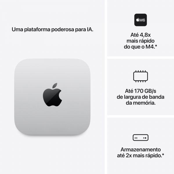 Computador Mac mini APPLE M6 (macOS 27 Golden Gate - Apple M - 16 GB - Prateado) — miniatura 3