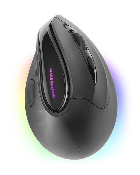 Rato Gaming Vertical MARS GAMING MM-SK (Mão direita - 8400 DPI - Ótico - Preto)