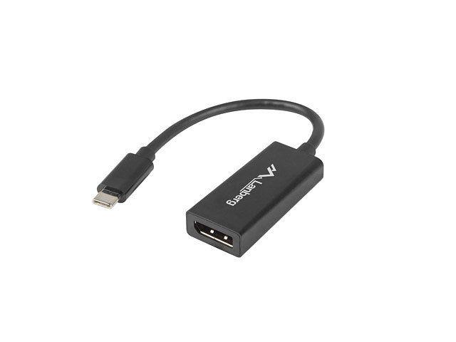 Adaptador USB-C para DisplayPort LANBERG AD-UC-DP-01 (0,15 m - DisplayPort - USB Type-C - Preto)