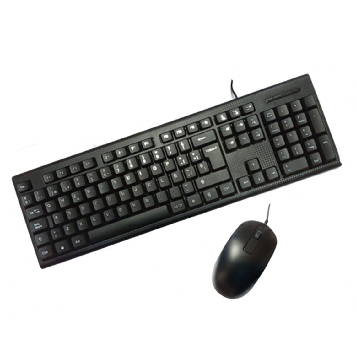 Conjunto de Teclado e Rato PC CASE PCC-KTR-001 (USB - Preto)