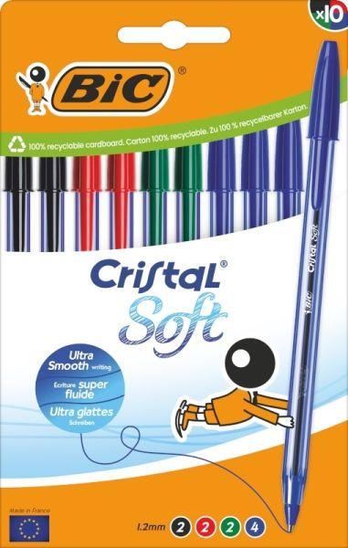 Esferográfica BIC Cristal Soft (10 unidades - Cores sortidas)