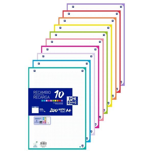 Recarga de Folhas OXFORD 400207229 (10 Cores Sortidas)