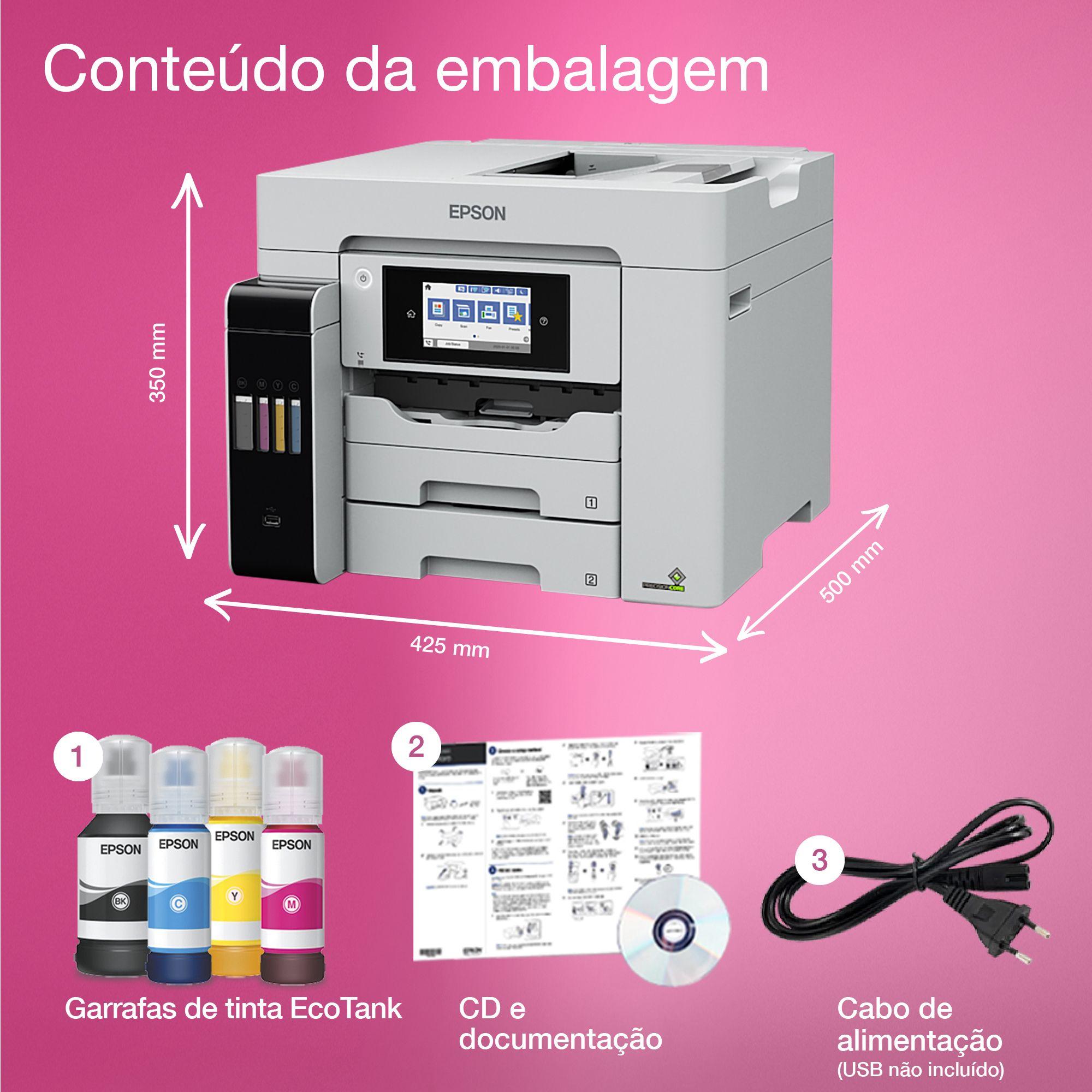 Impressora Multifunções EPSON EcoTank Pro ET-5885 (A4 - Impressão a cores - 250 folhas - Preto e Branco) — miniatura 2