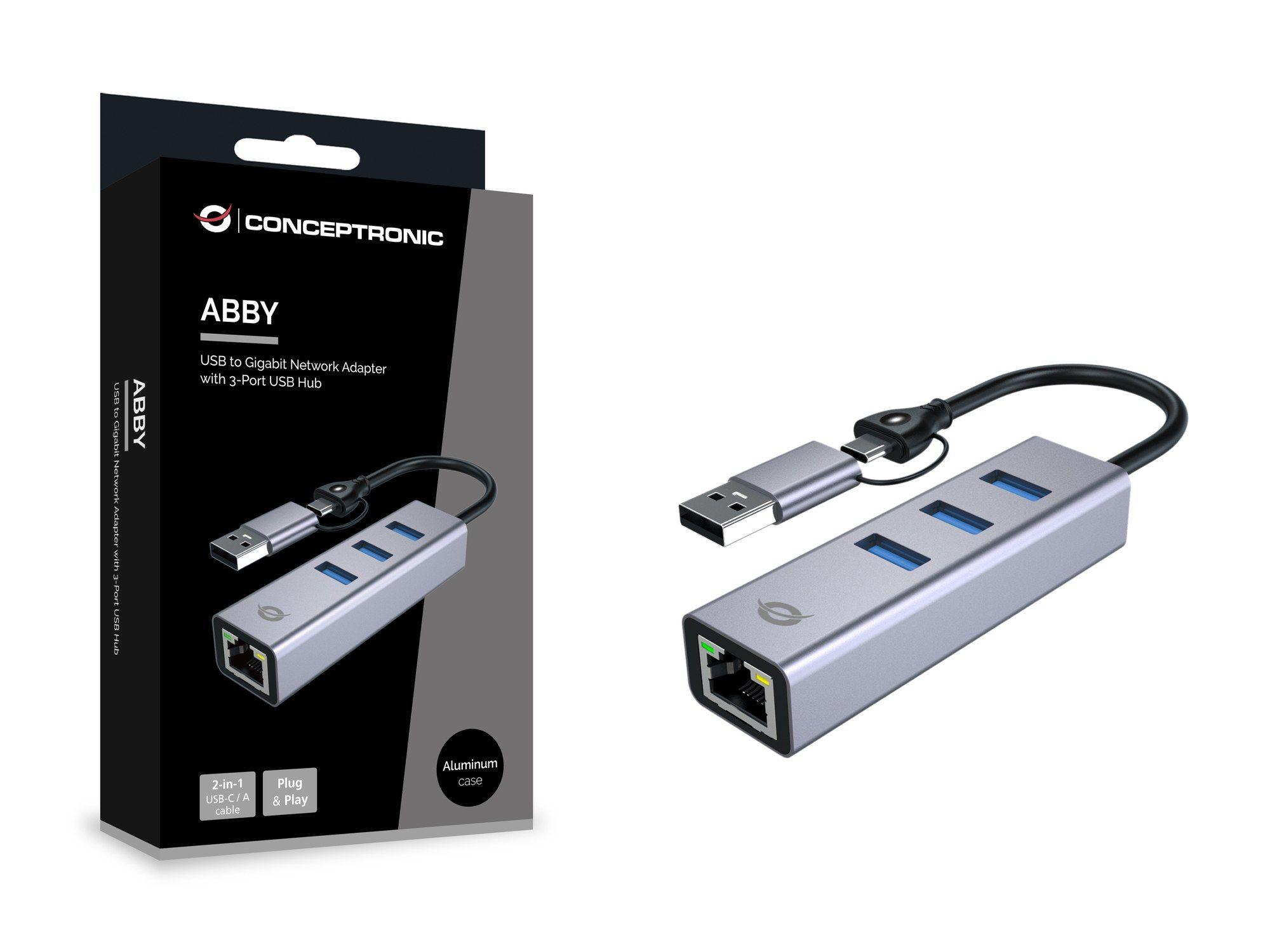 Hub USB CONCEPTRONIC ABBY25G (0,18 m - Cinzento) — miniatura 6
