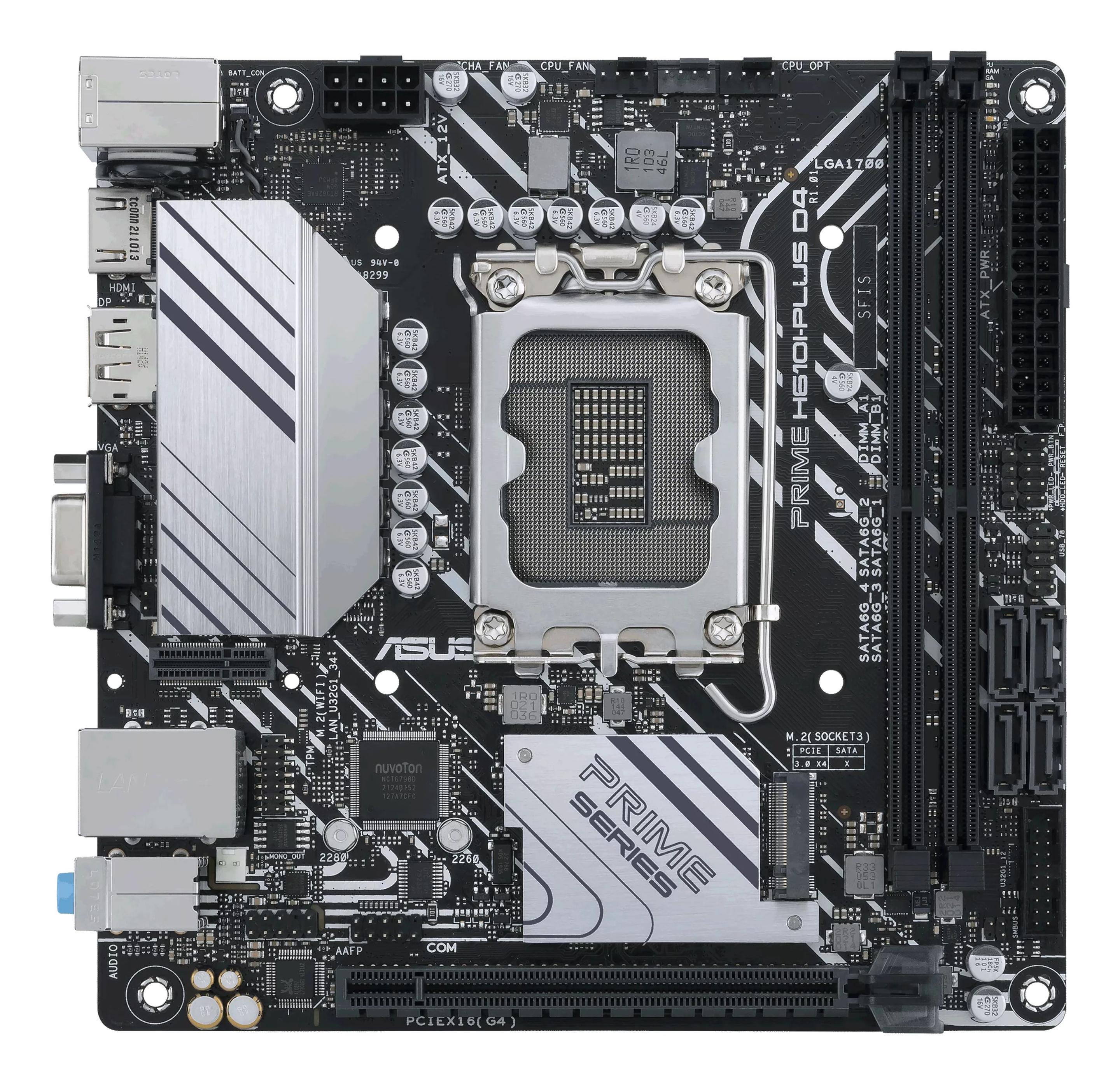 Motherboard ASUS PRIME H610I-PLUS D4-CSM (LGA 1700 - Mini-ITX - Duplo canal), miniatura 2