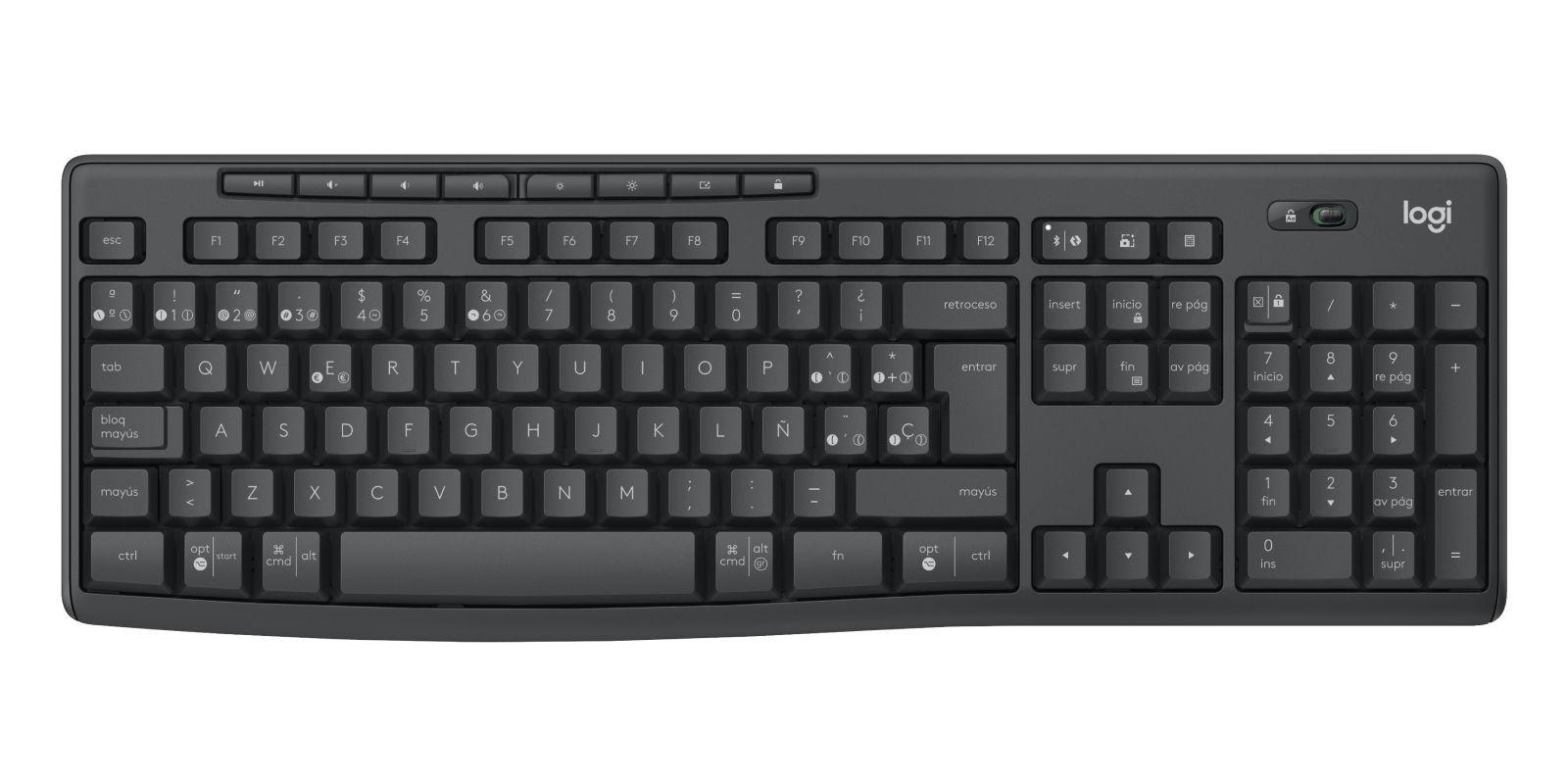 Conjunto de Teclado e Rato LOGITECH MK370 (Espanhol - Interruptor de membrana - Tamanho completo - Grafite), miniatura 4