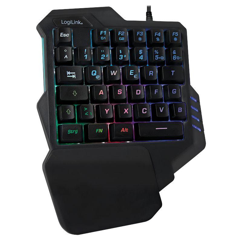 Teclado LOGILINK ID0181 (Inglês - Mini - USB - Preto)