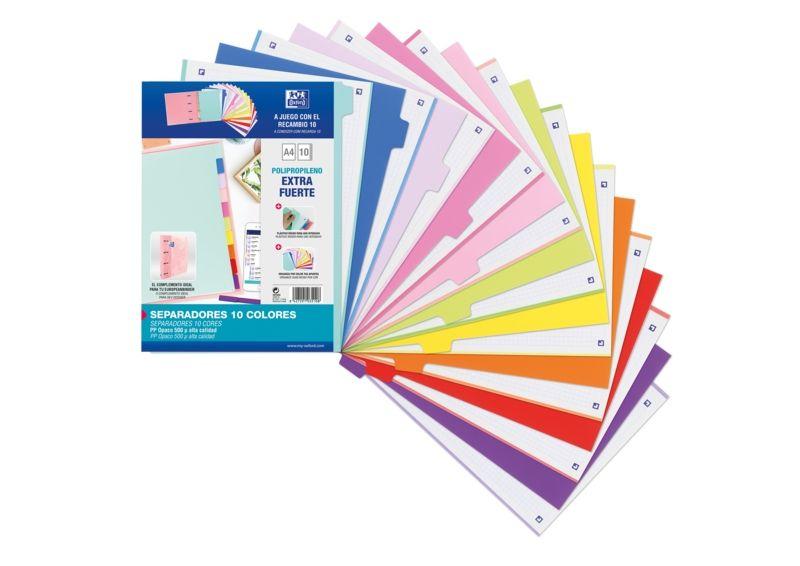 Separadores OXFORD Strongline A4 (Polipropileno - Cores sortidas)