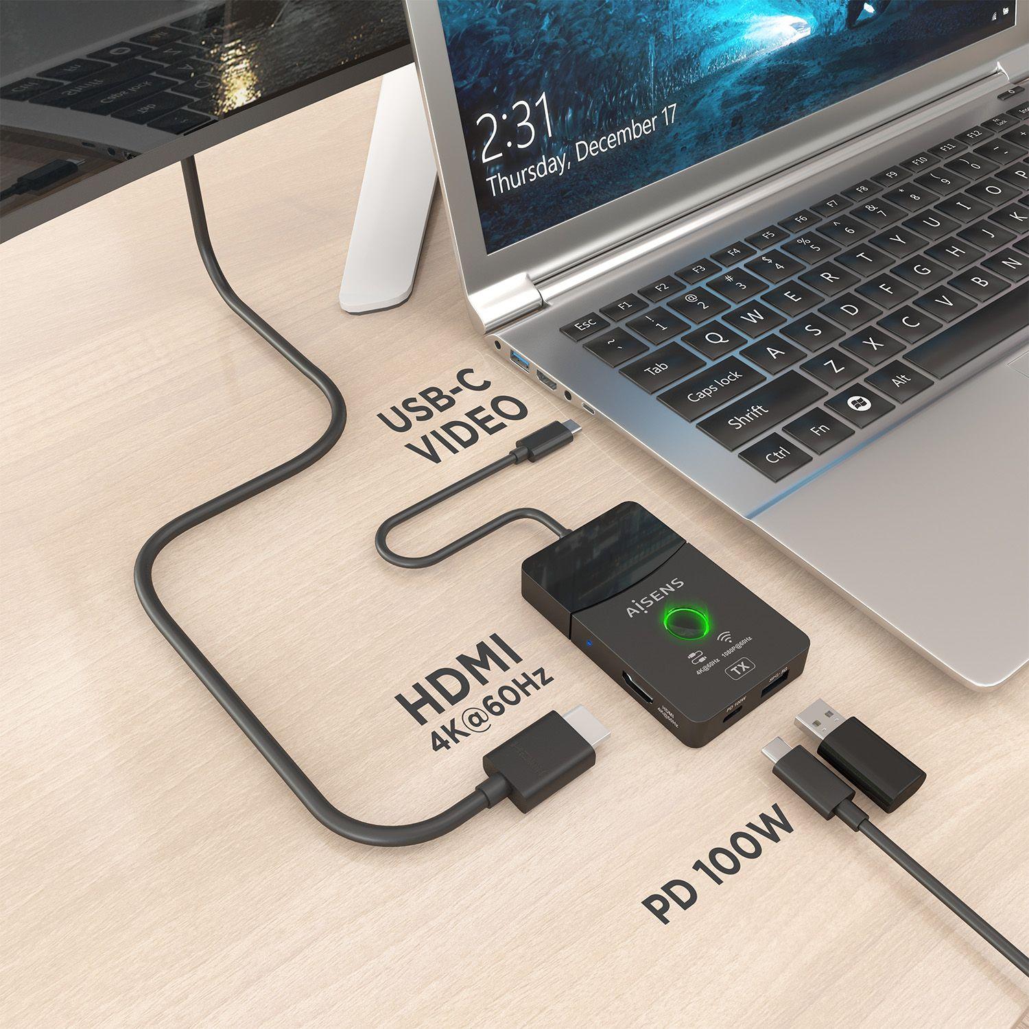Base de Ligação USB-C AISENS ASWL-H2KDC30M05-BK (0,2 m - Preto), miniatura 5