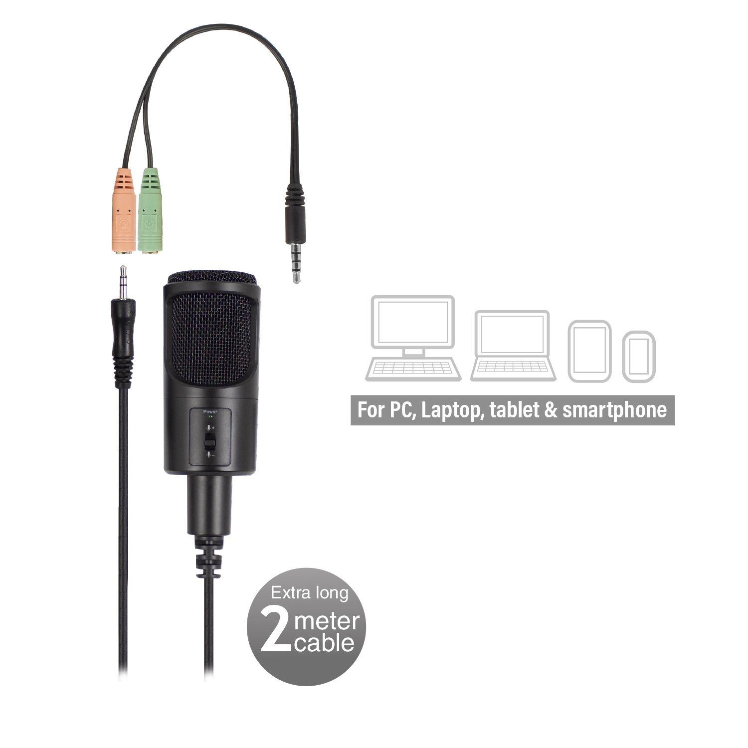 Microfone EWENT EW3552 (Microfone para PC - Com fios - 3.5 mm - Preto) — miniatura 3
