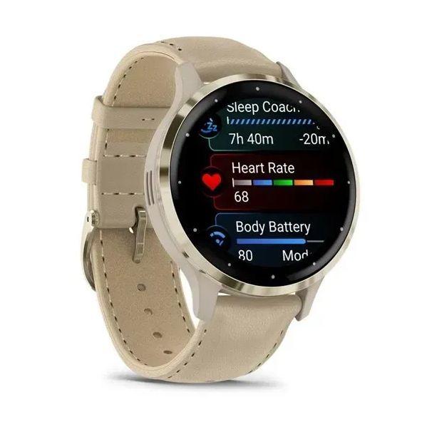 Smartwatch GARMIN Venu 3S (Redondo - Android, iOS - AMOLED - Cinzento e Dourado) — miniatura 3
