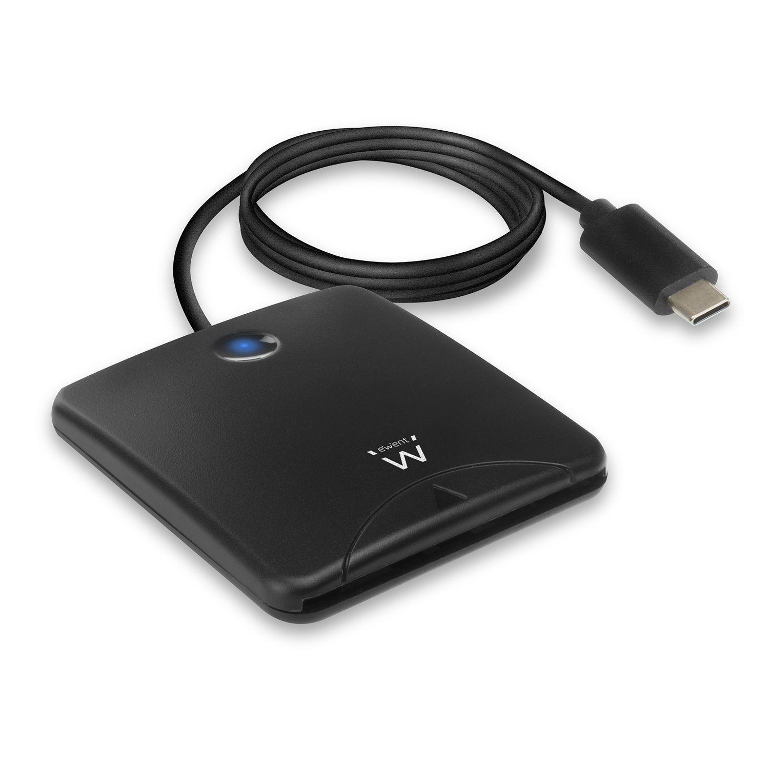 Leitor de Cartão de Cidadão e Smart Card EWENT EW1055 (Plástico - Preto)