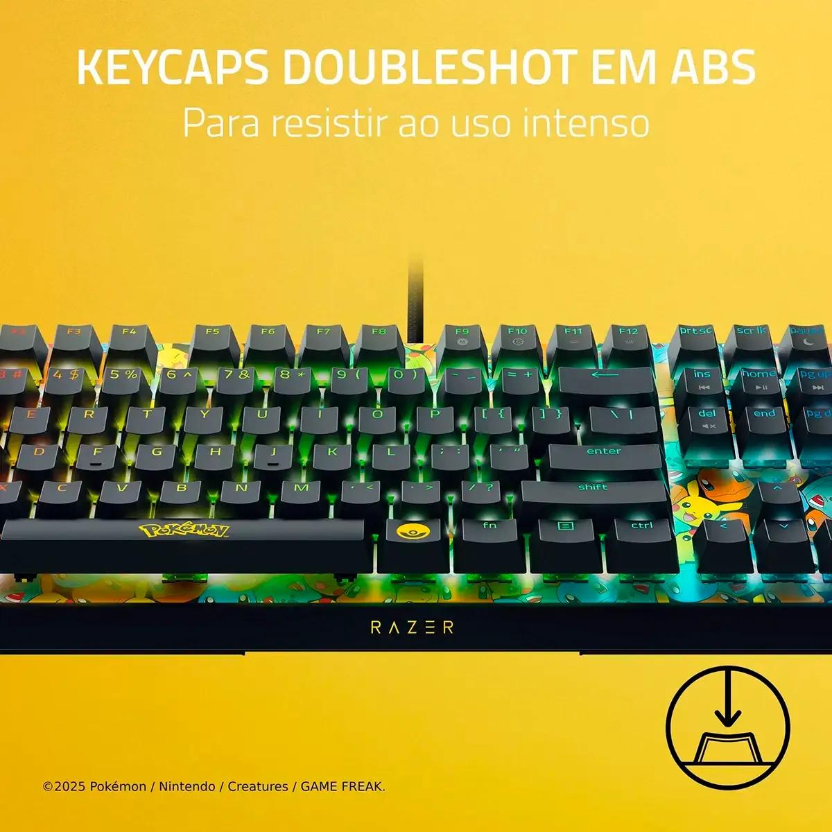 Teclado RAZER BlackWidow V4 X Pokémon Kanto Starters (Inglês - Mecânico - Tamanho completo - Preto) — miniatura 6