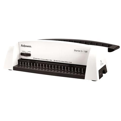Encadernadora de Espirais Plásticas FELLOWES Starlet 2+ (Perfuração de 10 folhas - Encadernação até 120 folhas - Cinzento e Branco) — miniatura 3