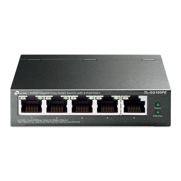 Switch TP-LINK TL-SG105PE (Gigabit Ethernet - 1 MB - 10 Gbit/s - Preto)