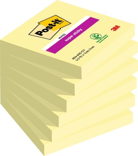 Blocos de Notas Autoadesivas POST-IT 654-6SSCY-EU (Amarelo-canário)