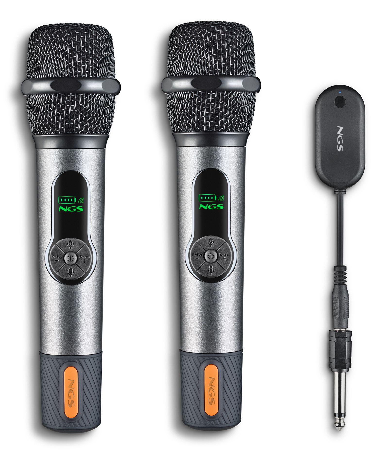 Kit de Microfones Sem Fios NGS SINGER STAR DUO (Sem fios - Preto)